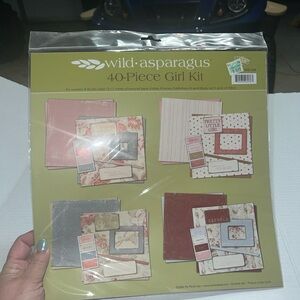 WILD ASPARAGAS Girls Kit Papers Ribbon Frames Tags 40 Items NEW